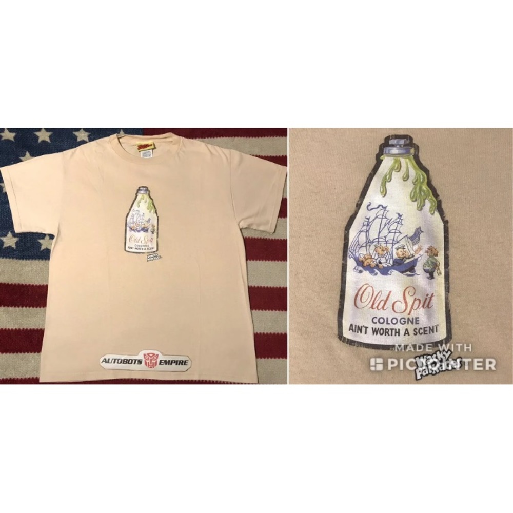 Vintage PROMO TOPPS WACKY PACKAGES OLD SPIT Shirt M Cards Nycc Sdcc Marvel 1 Toy